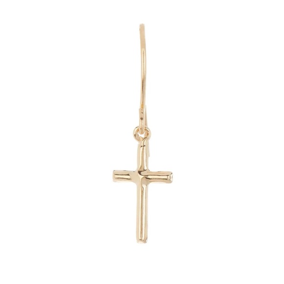 Candela 14K Gold Cross Dangle Single Earring